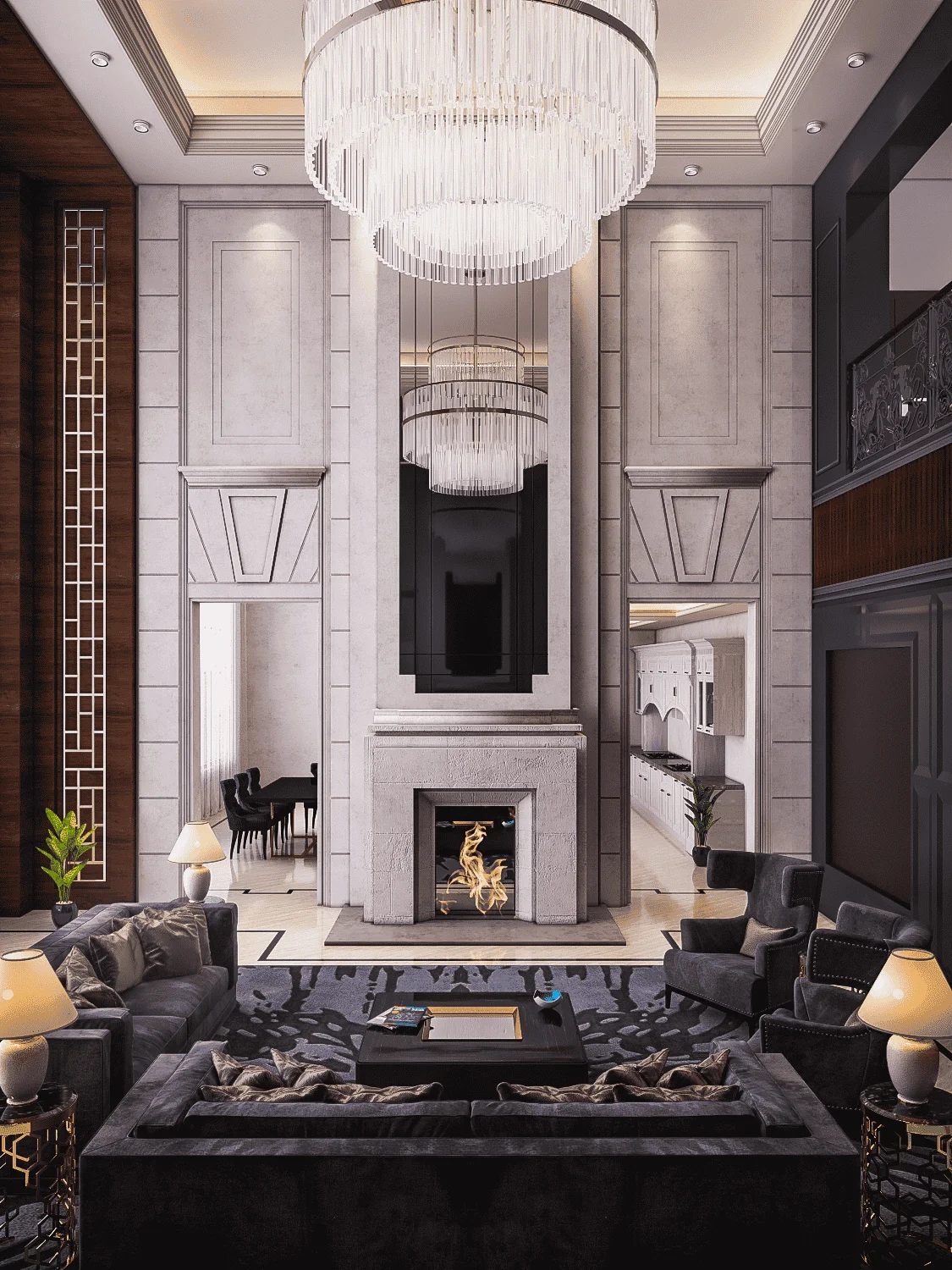 ورشة فيراي ثري دي ماكس – فراغ معيشة نيو كلاسيك